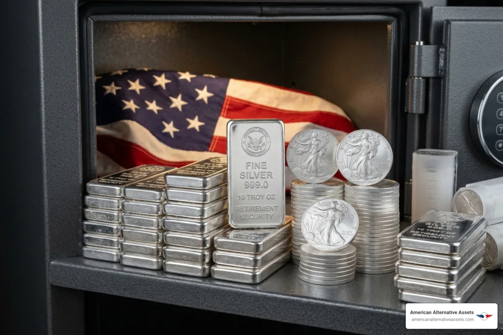 silver IRA bullion coins and bars retirement security - start a silver IRA